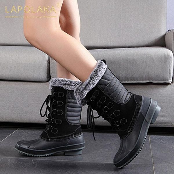 lapolaka 2021 горячие продажа snow boots женщины платформы коренастый каблуки удобная добавить fur теплая зима работа comfy сапоги женские, Black
lapolaka 2021 горячие продажа snow boots женщины платформы коренастый каблуки удобная добавить fur теплая зима работа comfy сапоги женские, Black