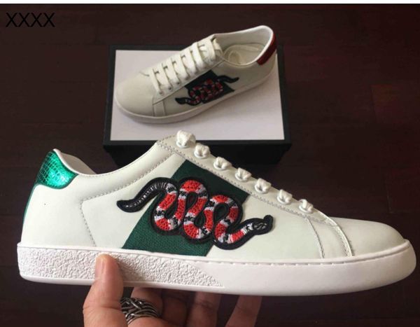 men women sneaker casual shoes luxury snake designer low leather ace bee embroidery stripes shoe walking sports shoes, Black 
men women sneaker casual shoes luxury snake designer low leather ace bee embroidery stripes shoe walking sports shoes, Black