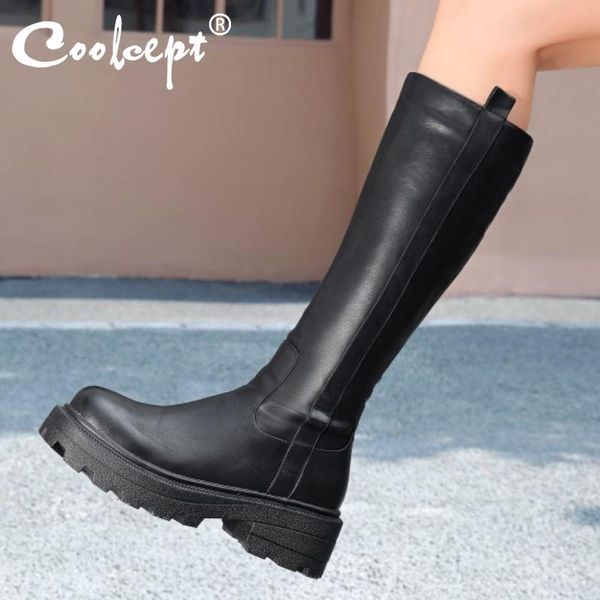 coolcept size 34-43 women knee boots pu round toe side zipper flats shoes winter warm boots women fashion party footwear, Black
coolcept size 34-43 women knee boots pu round toe side zipper flats shoes winter warm boots women fashion party footwear, Black