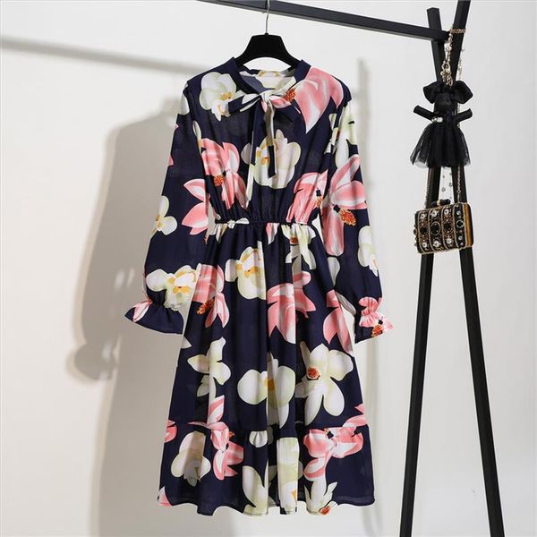 spring korean bow elegant a line dress 2021 new midi chiffon dresses vintage floral print dress women summer party vestido, Black;gray
spring korean bow elegant a line dress 2021 new midi chiffon dresses vintage floral print dress women summer party vestido, Black;gray