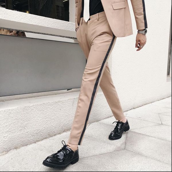 pantalon homme slim fit side stripe trousers calcas sociais formal mens suit pants tight vestido hombre office elegant pants men, Black
pantalon homme slim fit side stripe trousers calcas sociais formal mens suit pants tight vestido hombre office elegant pants men, Black