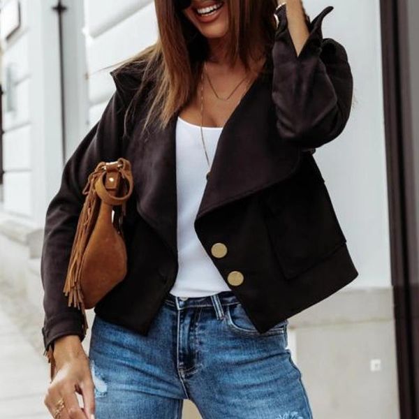2020 autumn winter new turn-down collar coat slim fit solid color short fleece jacket button pocket casual outerwear overcoat, Black;brown
2020 autumn winter new turn-down collar coat slim fit solid color short fleece jacket button pocket casual outerwear overcoat, Black;brown