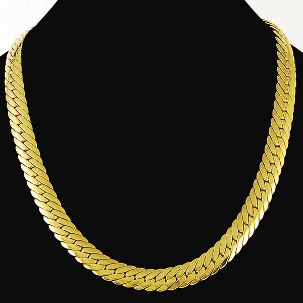 chunky heavy herringbone chain solid 18k yellow gold filled mens necklace 24" long, Silver
chunky heavy herringbone chain solid 18k yellow gold filled mens necklace 24" long, Silver