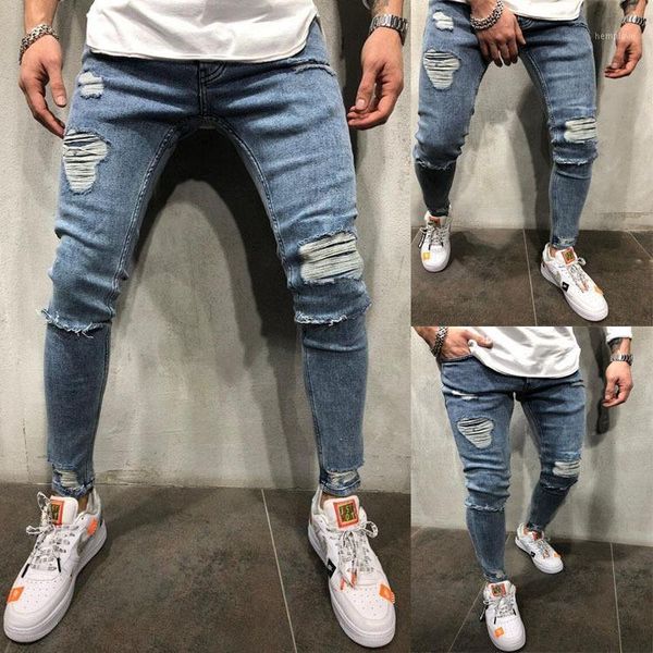 2020 men stretch distressed denim jeans streetwear hip hop skinny jeans ripped for men1, Blue
2020 men stretch distressed denim jeans streetwear hip hop skinny jeans ripped for men1, Blue