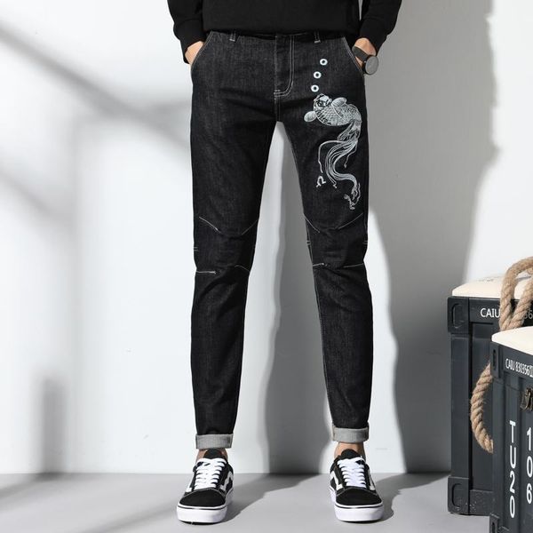new black mens jeans spliced embroidery skinny jeans men elastic stretch slim pants hip hop streetwear spring autumn winter1, Blue
new black mens jeans spliced embroidery skinny jeans men elastic stretch slim pants hip hop streetwear spring autumn winter1, Blue