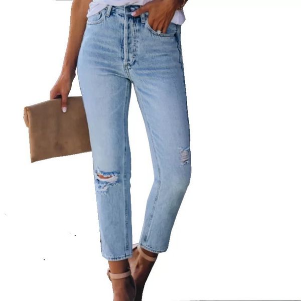 basic denim jeans classic ripped women high waist jeans vintage skinny pencil jeans slim denim pants, Blue
basic denim jeans classic ripped women high waist jeans vintage skinny pencil jeans slim denim pants, Blue