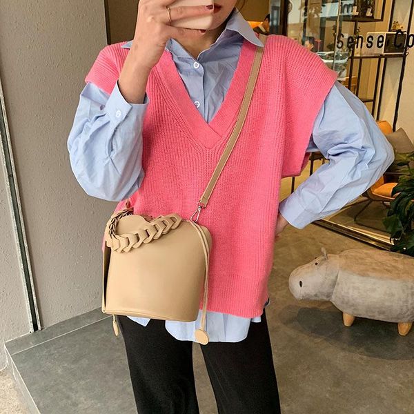 fashion bucket bag one shoulder straddle bag women's handbag