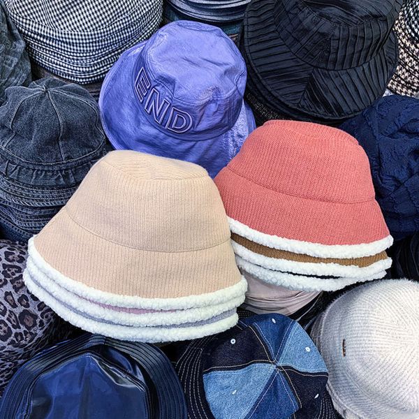 and korean winter autumn new double-sided fisherman's lamb wool knitting basin versatile bucket hat women's trend, Blue;gray
and korean winter autumn new double-sided fisherman's lamb wool knitting basin versatile bucket hat women's trend, Blue;gray