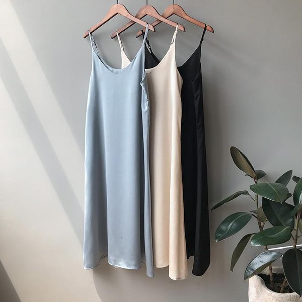 spring 2020 woman tank dress casual satin camisole elastic female home beach dresses drop shipping, Black;gray
spring 2020 woman tank dress casual satin camisole elastic female home beach dresses drop shipping, Black;gray