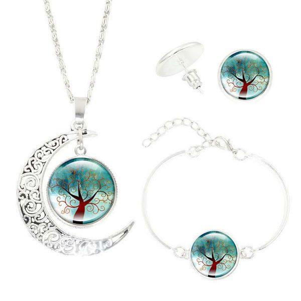 Tree of Life Necklace Earring&Bracele Set Jewelry with Silver Plated Glass Cabochon Tree of Life Pattern Jewelry Set for Women
Tree of Life Necklace Earring&Bracele Set Jewelry with Silver Plated Glass Cabochon Tree of Life Pattern Jewelry Set for Women
