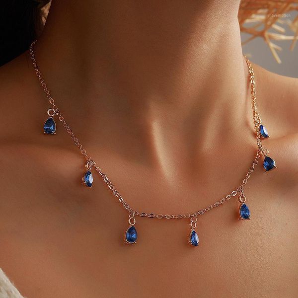 boho single layer blue water drop pendant clavicle chain necklace for women fashion crystal necklace jewelry collar 152281, Silver
boho single layer blue water drop pendant clavicle chain necklace for women fashion crystal necklace jewelry collar 152281, Silver