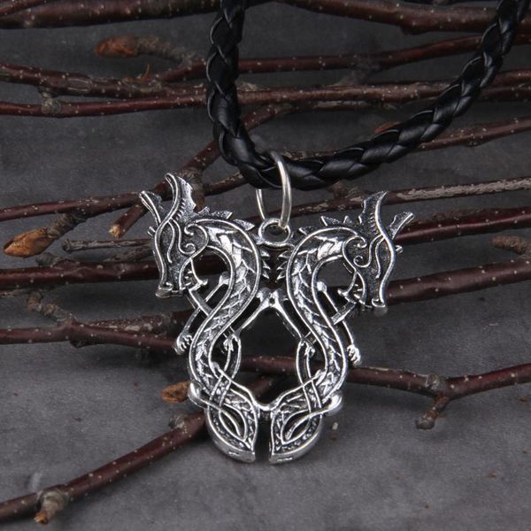 dropshipping double dragon retro necklace slavic viking antique handmade norse pendants&necklaces charm metal choker, Silver
dropshipping double dragon retro necklace slavic viking antique handmade norse pendants&necklaces charm metal choker, Silver