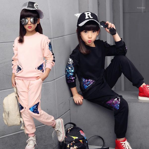 clothing sets children for girls spring autumn kids sequined sports suits teenage girl tracksuits sportswear set1, White 
clothing sets children for girls spring autumn kids sequined sports suits teenage girl tracksuits sportswear set1, White