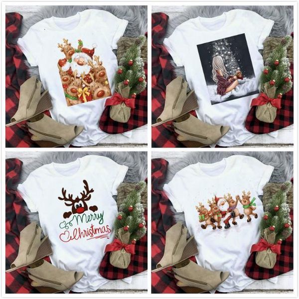 women fashion christmas t shirt new cute reindeer and santa claus print harajuku short sleeve tshirt female kawaii, White
women fashion christmas t shirt new cute reindeer and santa claus print harajuku short sleeve tshirt female kawaii, White