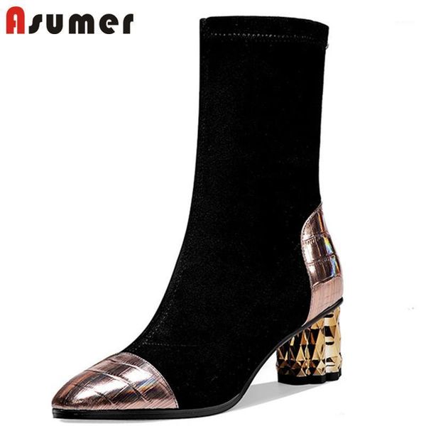 asumer 2021 new arrive women ankle boots pointed toe autumn winter stretch boots mixed colors high heel casual shoes ladies1, Black
asumer 2021 new arrive women ankle boots pointed toe autumn winter stretch boots mixed colors high heel casual shoes ladies1, Black