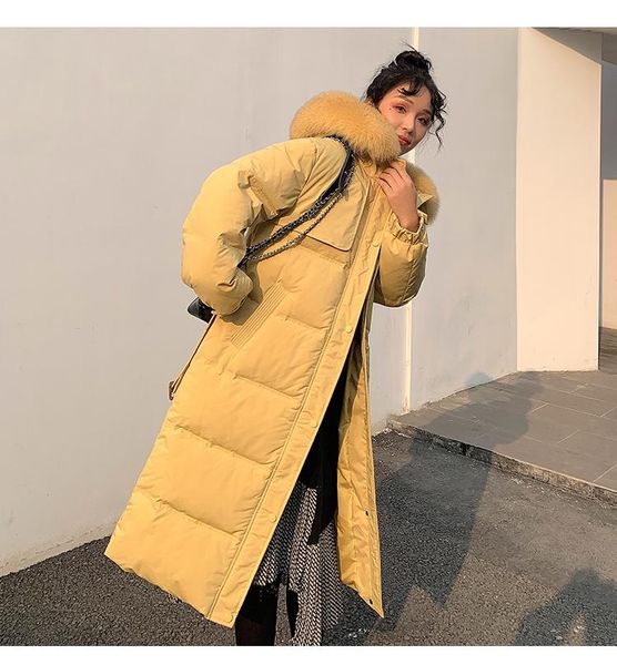 korean women's down jacket white duck down thickened waist slimming over the knee winter commuting winter warm coat outdoor, Black
korean women's down jacket white duck down thickened waist slimming over the knee winter commuting winter warm coat outdoor, Black