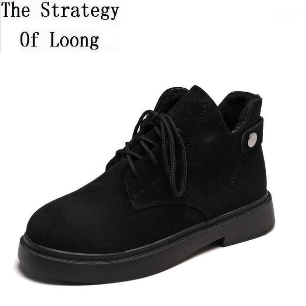 boots women british style autumn winter ankle high lace-up round toe med flat with heels non-slip rubber flock vamp 202110121, Black
boots women british style autumn winter ankle high lace-up round toe med flat with heels non-slip rubber flock vamp 202110121, Black