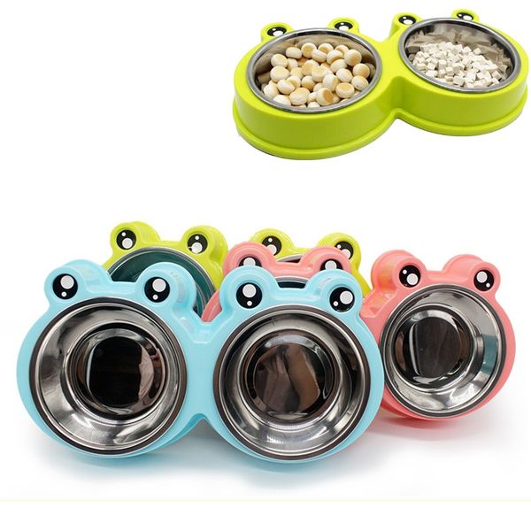 stainless steel double bowl cute cartoon frog dog feeding dish pet drinking feeder puppy food bowls
stainless steel double bowl cute cartoon frog dog feeding dish pet drinking feeder puppy food bowls