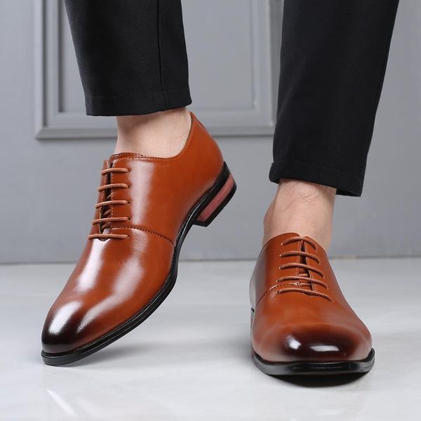 dress shoes men business leather pointed oxfords formal male party wedding footwear, Black
dress shoes men business leather pointed oxfords formal male party wedding footwear, Black