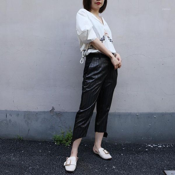 asymmetry stripe patchwork women's trousers fashion casual ladies pants female clothing1, Black;white
asymmetry stripe patchwork women's trousers fashion casual ladies pants female clothing1, Black;white
