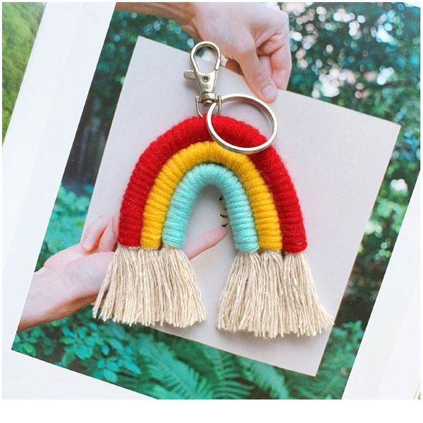 weaving rainbow keychains for women boho handmade key holder keyring macrame bag charm car hanging jewel jllfnp
weaving rainbow keychains for women boho handmade key holder keyring macrame bag charm car hanging jewel jllfnp