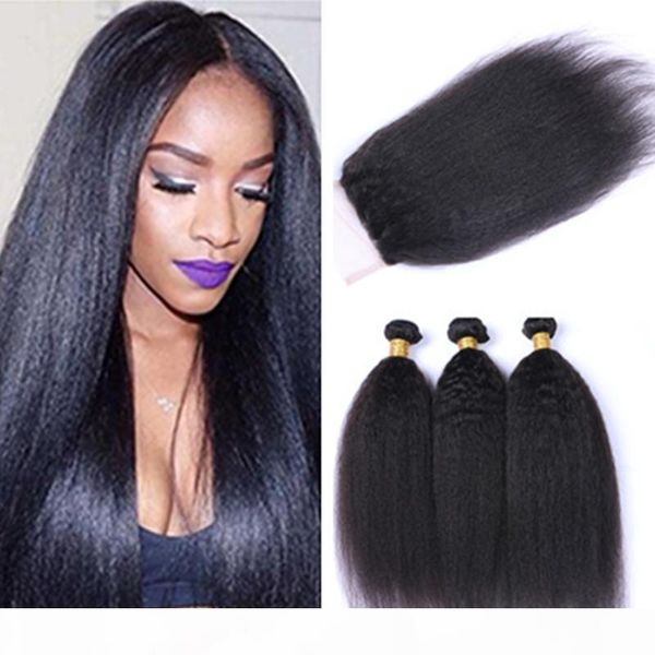 8a human virgin hait brazilian kinky straight hair weave 3 bundles unprocessed brazilian coarse yaki hair yaki bundles with lace clsoure, Black;brown
8a human virgin hait brazilian kinky straight hair weave 3 bundles unprocessed brazilian coarse yaki hair yaki bundles with lace clsoure, Black;brown