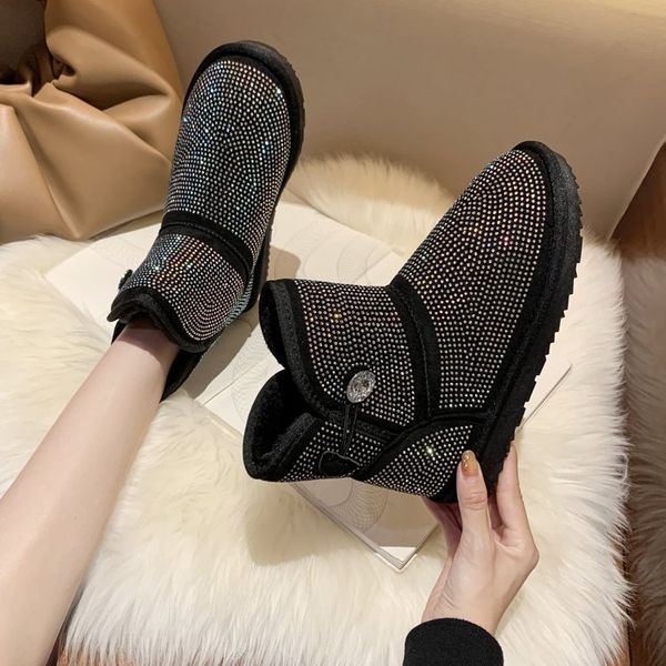 fairy wind full drill snow boots women winter fashion short boots thick bottom and velvet warm cotton boots, Black
fairy wind full drill snow boots women winter fashion short boots thick bottom and velvet warm cotton boots, Black