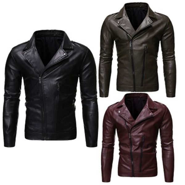 man pu faux leather jackets fashion trend long sleeve cardigan zipper motorcycle punk coats designer male autumn lapel slim casual outerwear, Black
man pu faux leather jackets fashion trend long sleeve cardigan zipper motorcycle punk coats designer male autumn lapel slim casual outerwear, Black