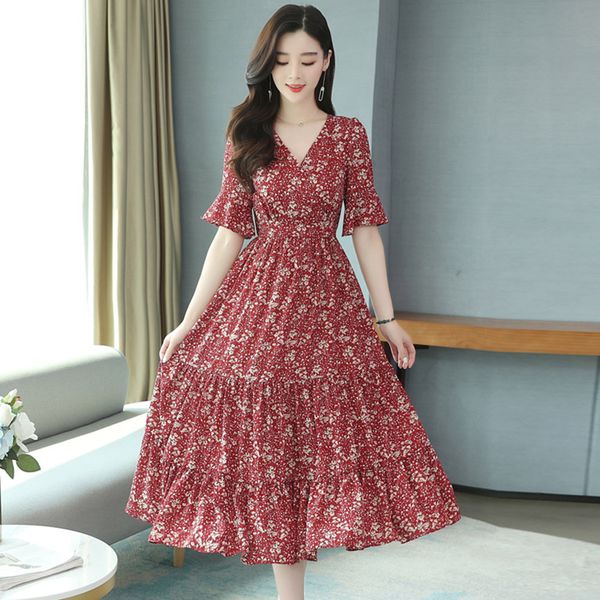 temperament floral print chiffon half sleeve v-neck tea-length a-line rose red deep red blue khaki holiday cocktail dress 9028, White;pink
temperament floral print chiffon half sleeve v-neck tea-length a-line rose red deep red blue khaki holiday cocktail dress 9028, White;pink