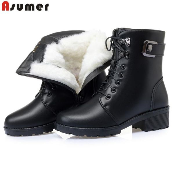 asumer 2021 new arrival snow boots women zip winter boots warm wool square heel cow leather fashion ankle for women shoes, Black
asumer 2021 new arrival snow boots women zip winter boots warm wool square heel cow leather fashion ankle for women shoes, Black