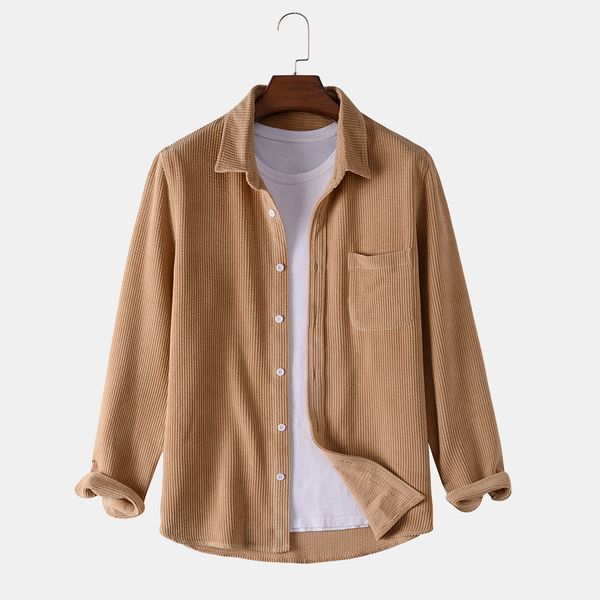 2021 new men's corduroy solid color long sleeve shirtslim fit fashion floral print dress males clothes, White;black
2021 new men's corduroy solid color long sleeve shirtslim fit fashion floral print dress males clothes, White;black