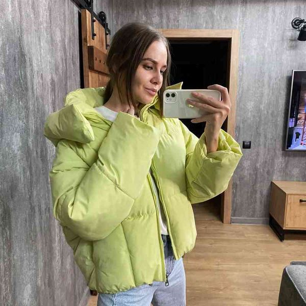 winter korean style fluffy hooded bread down jacket women thick loose short jacket 211221, Black
winter korean style fluffy hooded bread down jacket women thick loose short jacket 211221, Black