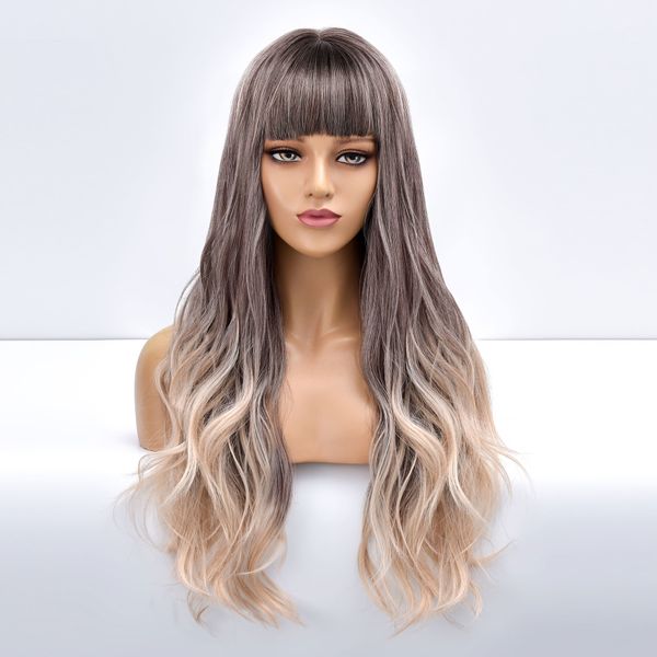 costume accessories long wave blonde daily ombre synthetic wig with bangs for black white women heat resistant natural colorful fiber cospla, Silver
costume accessories long wave blonde daily ombre synthetic wig with bangs for black white women heat resistant natural colorful fiber cospla, Silver