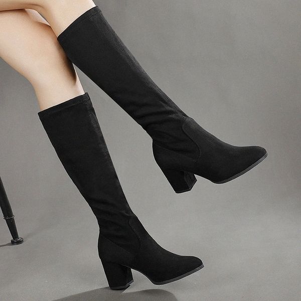 women knee high boots fashion slip-on stretch black boots 2020 winter high square toe female shoes zapatos de mujer #qb8p
women knee high boots fashion slip-on stretch black boots 2020 winter high square toe female shoes zapatos de mujer #qb8p