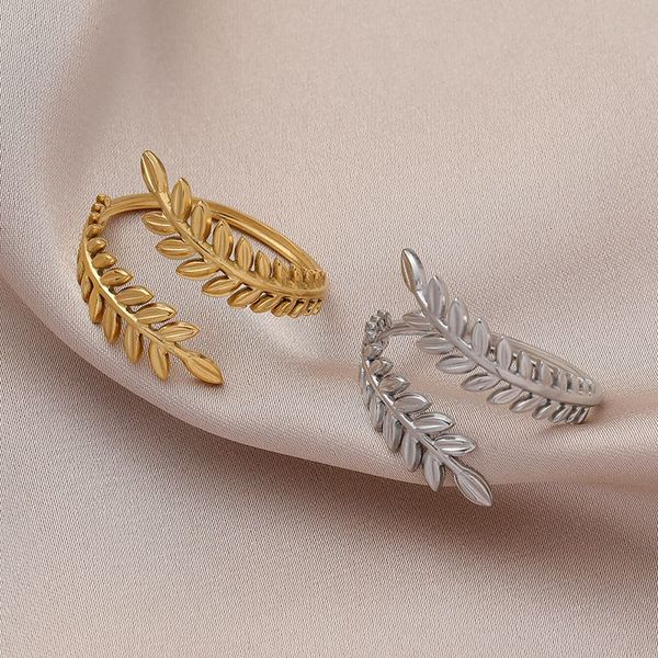2 colors feather leaves stainless steel open ring for women 2022 trendy personality adjustable finger ring vintage party jewelry, Silver
2 colors feather leaves stainless steel open ring for women 2022 trendy personality adjustable finger ring vintage party jewelry, Silver