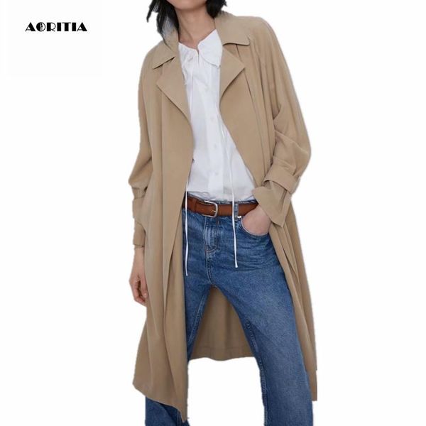 women's trench coats 2021 autumn women coat long turn-down collar outwear, Tan;black
women's trench coats 2021 autumn women coat long turn-down collar outwear, Tan;black