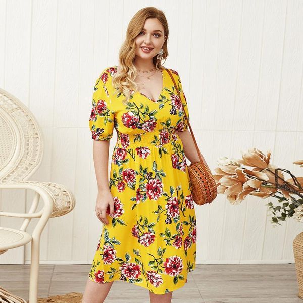 whzhm dress women summer deep v-neck flower short sleeve floral printed plus size 3xl 4xl party dress feminina1, Black;gray
whzhm dress women summer deep v-neck flower short sleeve floral printed plus size 3xl 4xl party dress feminina1, Black;gray