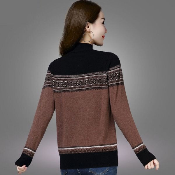 female winter turtle neck pullovers women knitted pull sweaters long sleeve warm pullover jumper ladies striped sweater y200910, White;black
female winter turtle neck pullovers women knitted pull sweaters long sleeve warm pullover jumper ladies striped sweater y200910, White;black