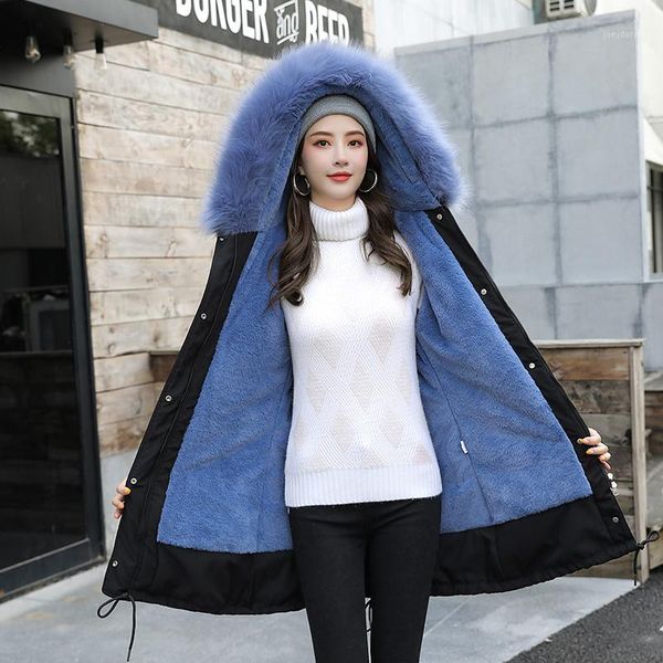 fashion warm cotton liner hooded parka coat 2020 new winter jacket women adjustable wasit fur collar coat female casual1, Black
fashion warm cotton liner hooded parka coat 2020 new winter jacket women adjustable wasit fur collar coat female casual1, Black
