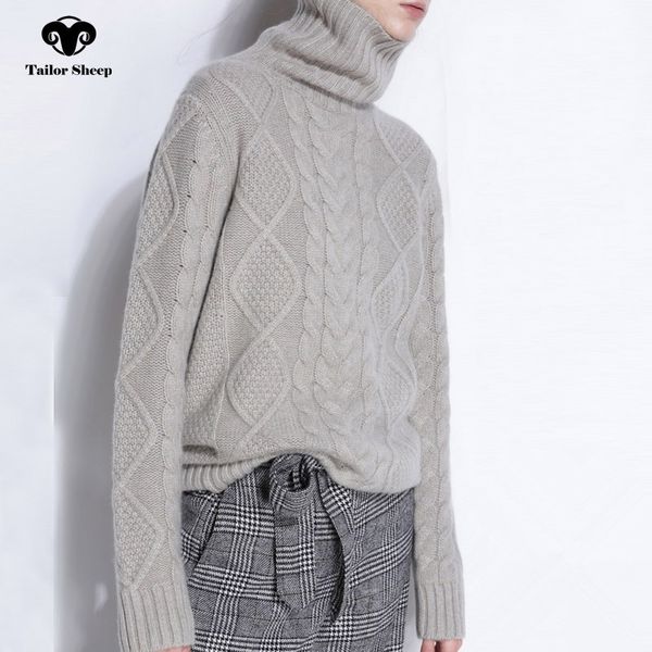 tailor sheep turtleneck sweater women winter cashmere jumpers wool knit bottom female long sleeve thick twist loose pullover 201030, White
tailor sheep turtleneck sweater women winter cashmere jumpers wool knit bottom female long sleeve thick twist loose pullover 201030, White