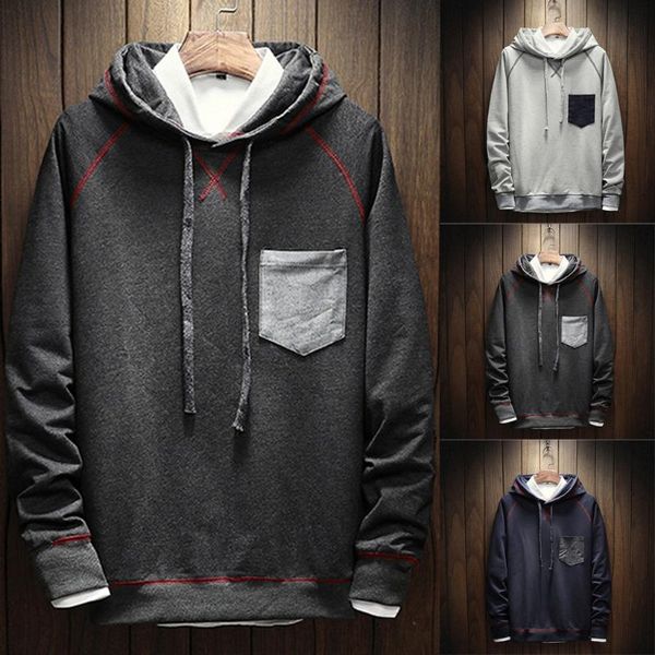 new fashion for men solid color pockets casual stitching slim hoodie jacket young men's comfortable shirt sweatshirt new2020, Black
new fashion for men solid color pockets casual stitching slim hoodie jacket young men's comfortable shirt sweatshirt new2020, Black