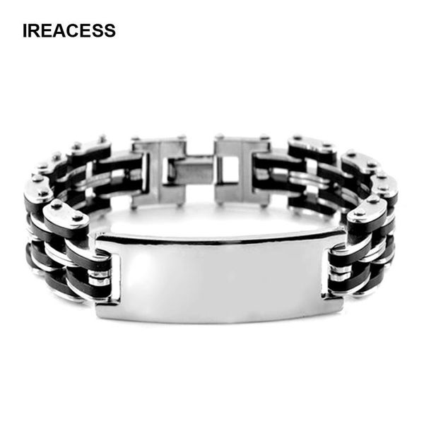 classic man stainless steel bracelets fashion male hand chain link jewelry black silicone bracelets & bangles men
classic man stainless steel bracelets fashion male hand chain link jewelry black silicone bracelets & bangles men