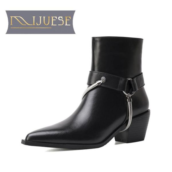 boots mljuese 2021 women ankle cow leather winter short plush pointed toe chain high heels female western size 39, Black
boots mljuese 2021 women ankle cow leather winter short plush pointed toe chain high heels female western size 39, Black