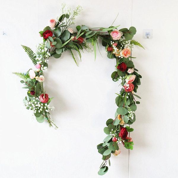 decorative flowers & wreaths 180cm artificial rose eucalyptus garlands plant leaves vines greenery garland wedding backdrop home table arch
decorative flowers & wreaths 180cm artificial rose eucalyptus garlands plant leaves vines greenery garland wedding backdrop home table arch