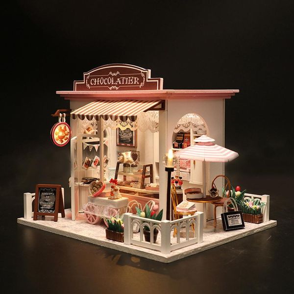 diy led miniature chocolate shop doll house handmade crafts desk decor kid toy dollhouse gift holiday decoration need assembling y200704
diy led miniature chocolate shop doll house handmade crafts desk decor kid toy dollhouse gift holiday decoration need assembling y200704