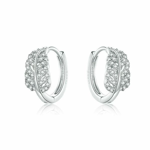 fashion european 925 sterling silver smile the feather hoop huggie cz earrings for women, Golden;silver
fashion european 925 sterling silver smile the feather hoop huggie cz earrings for women, Golden;silver