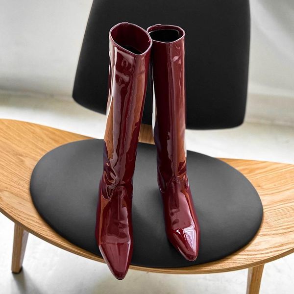 deat 2020 new spring autumn fashion casual patent leather solid color pointed toe long boots shoes women sf610, Black
deat 2020 new spring autumn fashion casual patent leather solid color pointed toe long boots shoes women sf610, Black