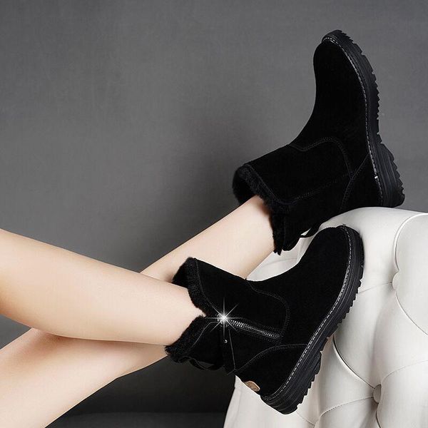 women winter short boots ladies warm plush shoes ankle boots zippers thick heels comfortable keep warm platform female footwear, Black
women winter short boots ladies warm plush shoes ankle boots zippers thick heels comfortable keep warm platform female footwear, Black