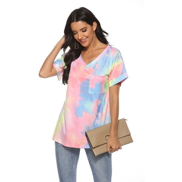 e-baihui 2021 summer new style european and american cross-border gradient tie-dye v-neck pocket loose short-sleeved t-shirt f6008, White
e-baihui 2021 summer new style european and american cross-border gradient tie-dye v-neck pocket loose short-sleeved t-shirt f6008, White