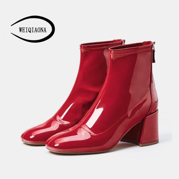 weiqiaona 2020 new women shoes new brand design short boot high heels square toe ladies shoes zipper inside genuine leather, Black
weiqiaona 2020 new women shoes new brand design short boot high heels square toe ladies shoes zipper inside genuine leather, Black